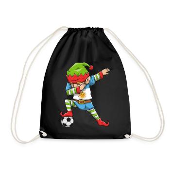 Soccer Boy Dabbing Elf Squad Weihnachtstrikot - Turnbeutel - Schwarz - Vorne