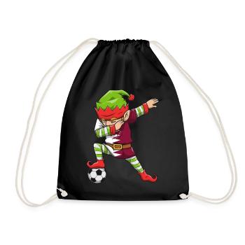 Soccer Boy Dabbing Elf Squad Weihnachtstrikot - Turnbeutel - Schwarz - Vorne