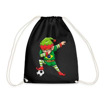 Soccer Boy Dabbing Elf Squad Weihnachtstrikot - Turnbeutel - Schwarz - Vorne