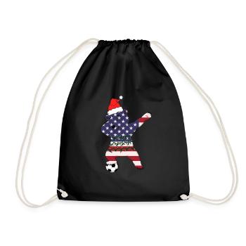 Soccer Boy Dabbing Polar Bear Christmas Hat - Sac de sport léger - noir - Devant