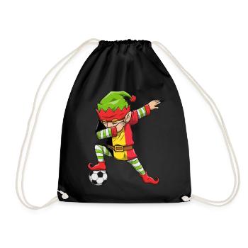 Soccer Boy Dabbing Elf Squad Weihnachtstrikot - Turnbeutel - Schwarz - Vorne