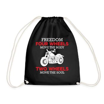 Motorcycle Saying - Two Wheels Move The Soul - Drawstring Bag - black - Front
