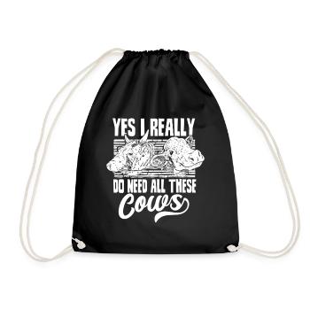 Oui j’ai vraiment besoin de toutes ces vaches vaches animaux - Sac de sport léger - noir - Devant