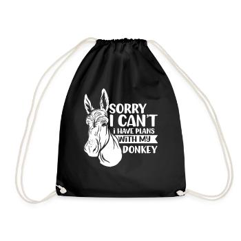 Est-ce que je ne peux pas avoir de plans avec mon âne mignon animal - Sac de sport léger - noir - Devant