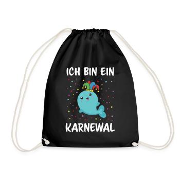 Karneval Fasnacht Konfetti Kostümersatz Karnewal - Turnbeutel - Schwarz - Vorne