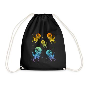 Space Dinosaur Astronauts Dino Space Travel Dino A - Drawstring Bag - black - Front