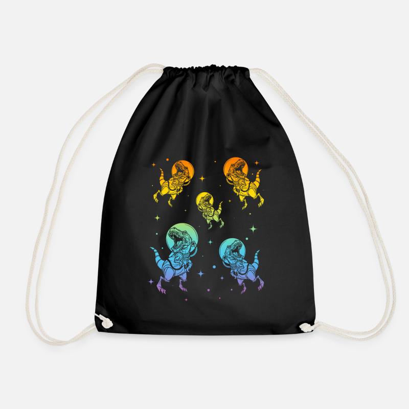 Space Dinosaur Astronauts Dino Space Travel Dino A - Turnbeutel - Schwarz