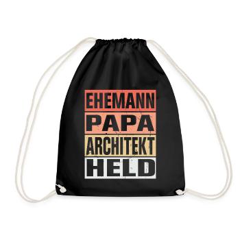 Architekt Vater Ehemann Held - Turnbeutel - Schwarz - Vorne