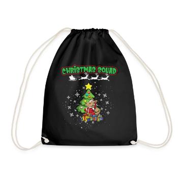 Christmas Squad X-Mas Animals Family Matching Xmas - Drawstring Bag - black - Front
