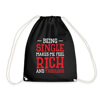 Single Relationship Status Fabulous Rich Single - Drawstring Bag - black - Front