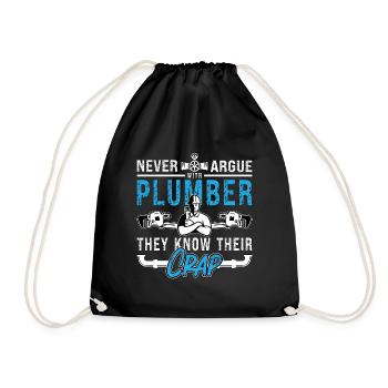 Le plombier ne discute jamais Plombier Plombier Outil de tuyau - Sac de sport léger - noir - Devant