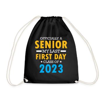 Officiellement un senior Ma dernière classe de premier jour de 202 - Sac de sport léger - noir - Devant