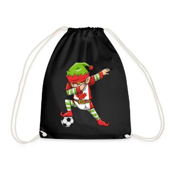 Soccer Boy Dabbing Elf Squad Weihnachtstrikot - Turnbeutel - Schwarz - Vorne