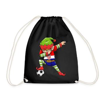 Soccer Boy Dabbing Elf Squad Weihnachtstrikot - Turnbeutel - Schwarz - Vorne