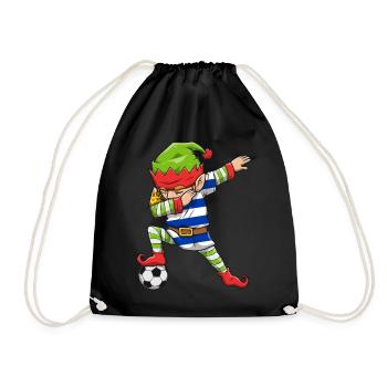 Soccer Boy Dabbing Elf Squad Weihnachtstrikot - Turnbeutel - Schwarz - Vorne