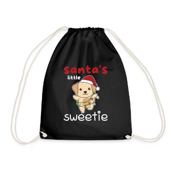 Labrador Christmas Santa's little sweetie - Drawstring Bag - black - Front