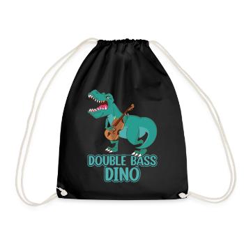 Contrabass Dinosaur Double Bassist - Double Bass D - Turnbeutel - Schwarz - Vorne