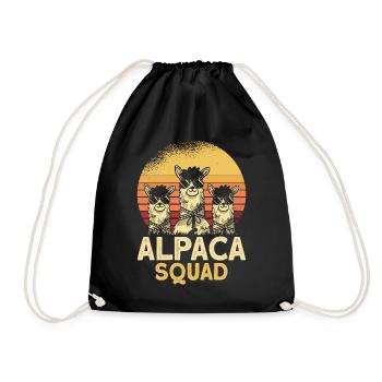 Alpaca Squad - Turnbeutel - Schwarz - Vorne
