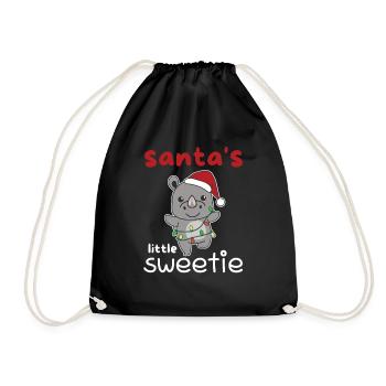 Rhinoceros Christmas Santa's little sweetie - Drawstring Bag - black - Front