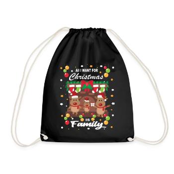 Tout ce que je veux pour Noël, c’est la famille - Sac de sport léger - noir - Devant