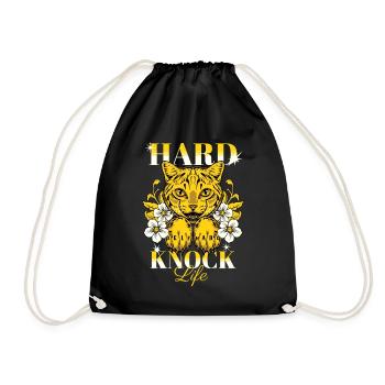 Hard Knock Life - Chat mignon avec des fleurs - Sac de sport léger - noir - Devant