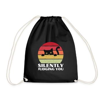 Vous juger silencieusement - Funny Cat Vintage Sun - Sac de sport léger - noir - Devant