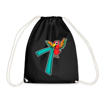7 years old - 7 birthday with animal motif - Drawstring Bag - black - Front