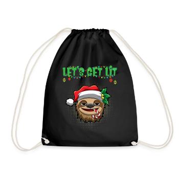 Let's Get Lit Advent Season Christmas Party X-Mas - Drawstring Bag - black - Front