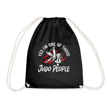 Judo People Fighter Karate Combat Sports Training - Drawstring Bag - black - Front