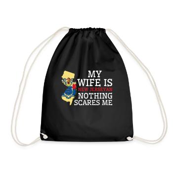 Nothing Scares Me New Jerseyan Wife New Jersey - Drawstring Bag - black - Front