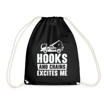 Tow Truck Driver Breakdown Lorry Hooks Chains - Drawstring Bag - black - Front