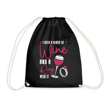 Boire du vin Couple Amateurs de vin Boissons romantiques - Sac de sport léger - noir - Devant