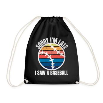 Baseball Lustig - Turnbeutel - Schwarz - Vorne