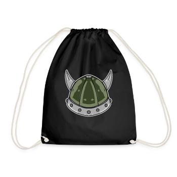 Viking Helmet - Drawstring Bag - black - Front