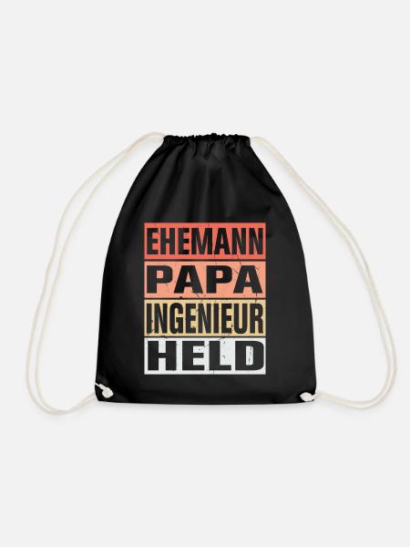Ingenieur Vater Ehemann Held - Turnbeutel - Schwarz