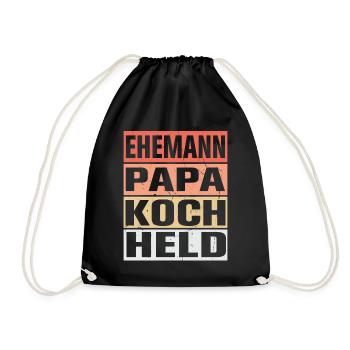 Koch Vater Ehemann Held - Turnbeutel - Schwarz - Vorne