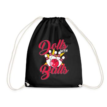 Dolls with balls bowling - Turnbeutel - Schwarz - Vorne