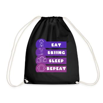 Eat Skiing Sleep Repeat - Turnbeutel - Schwarz - Vorne