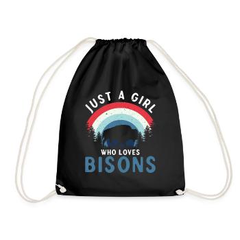 Just A Girl Who Loves Bisons Kuh Bison Büffel - Turnbeutel - Schwarz - Vorne