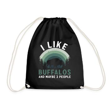 J’aime le bison et 3 personnes vache bison buffle - Sac de sport léger - noir - Devant