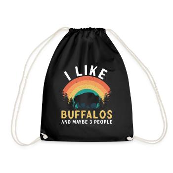 J’aime le bison et 3 personnes vache bison buffle - Sac de sport léger - noir - Devant