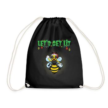 Let's Get Lit Advent Season Christmas Party X-Mas - Drawstring Bag - black - Front