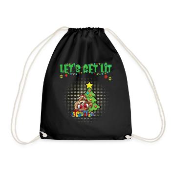 Let's Get Lit Advent Season Christmas Party X-Mas - Drawstring Bag - black - Front