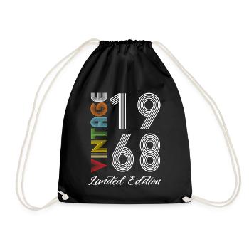 Vintage 1968 Vintage Geburtstag Retro Vintage - Turnbeutel - Schwarz - Vorne