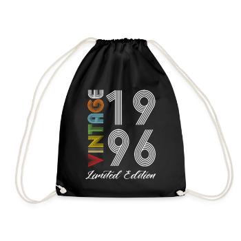 Vintage 1996 Vintage Geburtstag Retro Vintage - Turnbeutel - Schwarz - Vorne