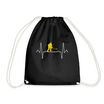 Battement de cœur de hockey sur glace - Sac de sport léger - noir - Devant