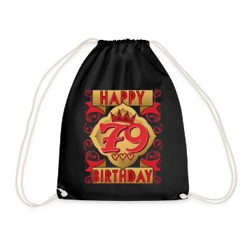 79. Geburtstag 79 Jahre alt Spruch, Vintage-Design - Turnbeutel - Schwarz - Vorne