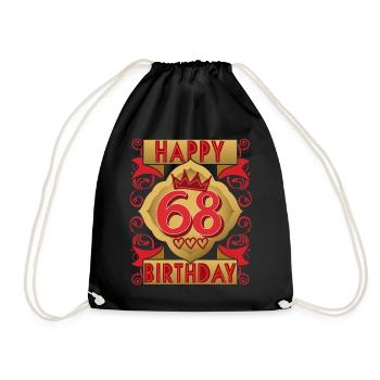 68. Geburtstag 68 Jahre alt Spruch, Vintage-Design - Turnbeutel - Schwarz - Vorne