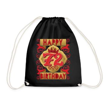 72. Geburtstag 72 Jahre alt Spruch, Vintage-Design - Turnbeutel - Schwarz - Vorne