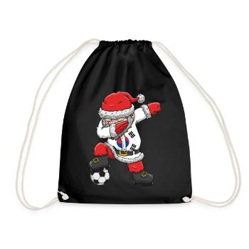 Soccer Boy Dabbing Santa Weihnachtstrikot Süd - Turnbeutel - Schwarz - Vorne